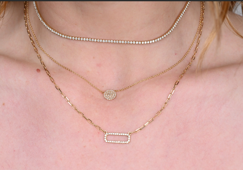 Pave Diamond Illusion Necklace