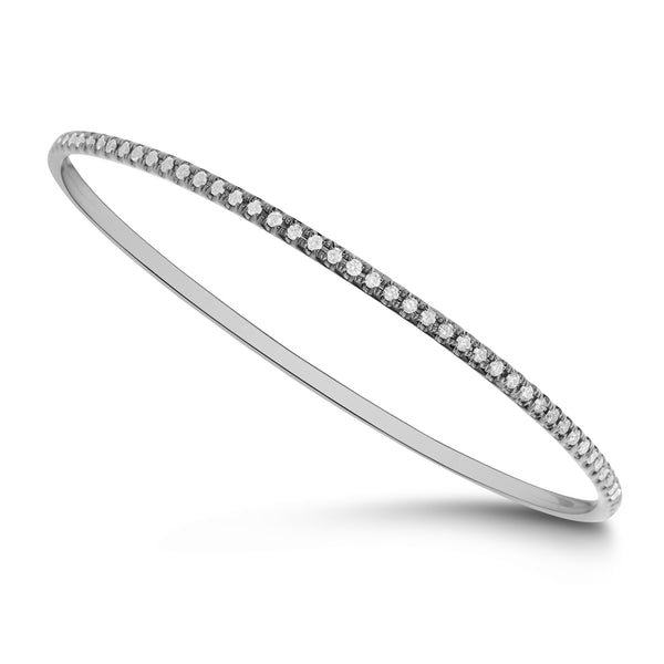 Diamond Bangle in White Gold