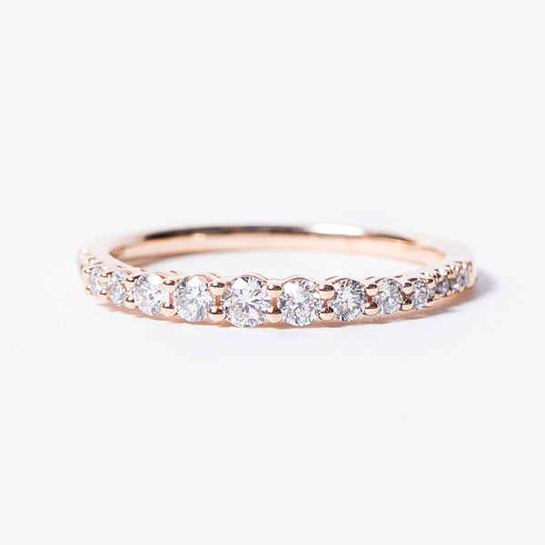 Graduated Diamond Band in Rose Gold