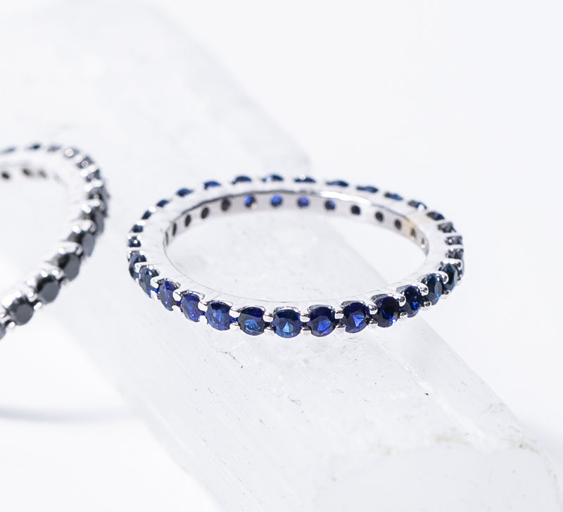 Blue Sapphire Eternity Band - Medium
