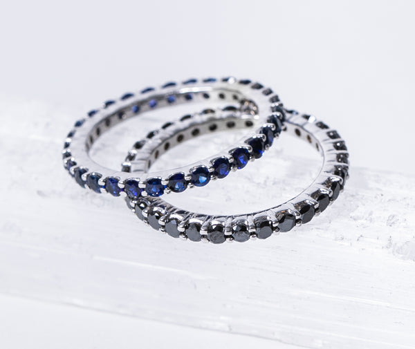 Blue Sapphire Eternity Band - Medium