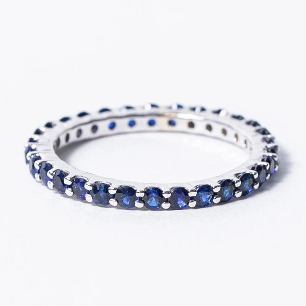 Blue Sapphire Eternity Band - Medium
