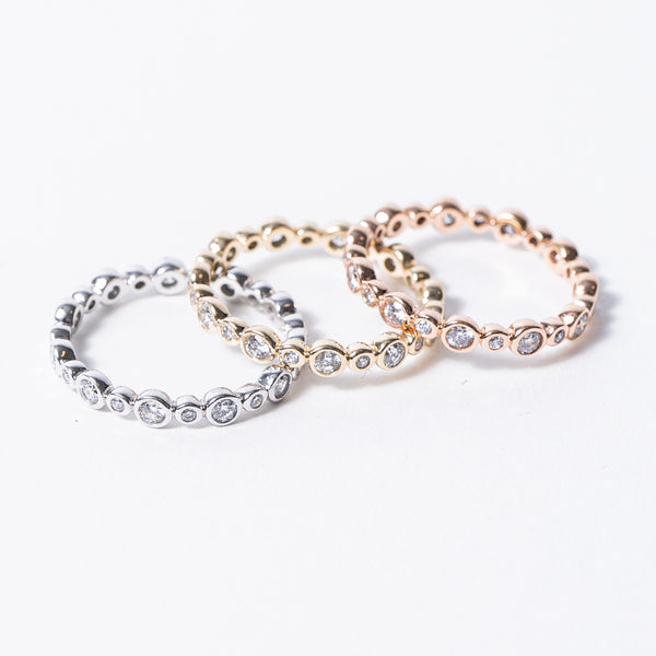 Set of Three Diamond Bezel Bands