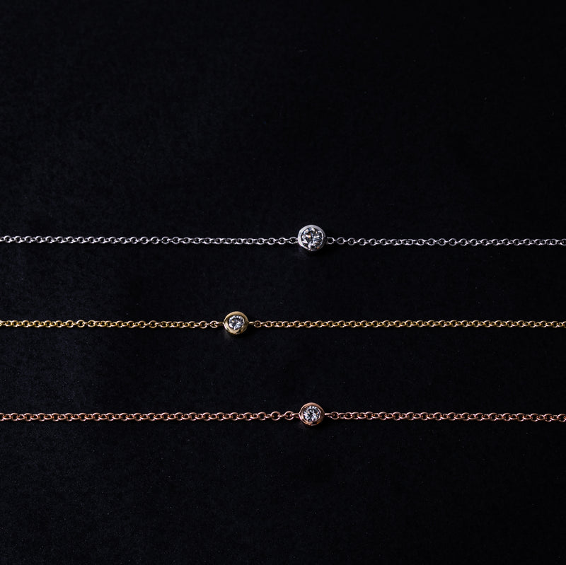 Diamond Bezel Bracelet in White Gold